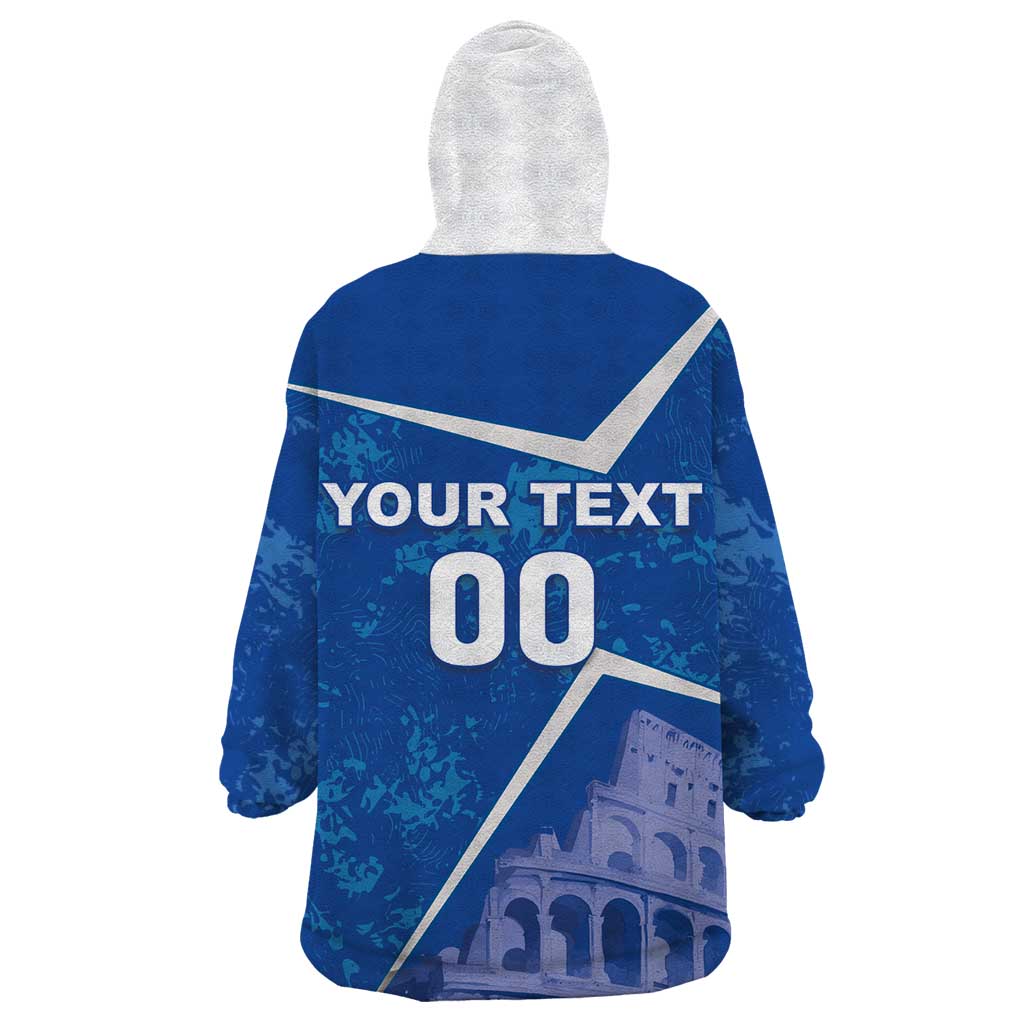 Custom Italy Football Wearable Blanket Hoodie With Colosseum - Wonder Print Shop