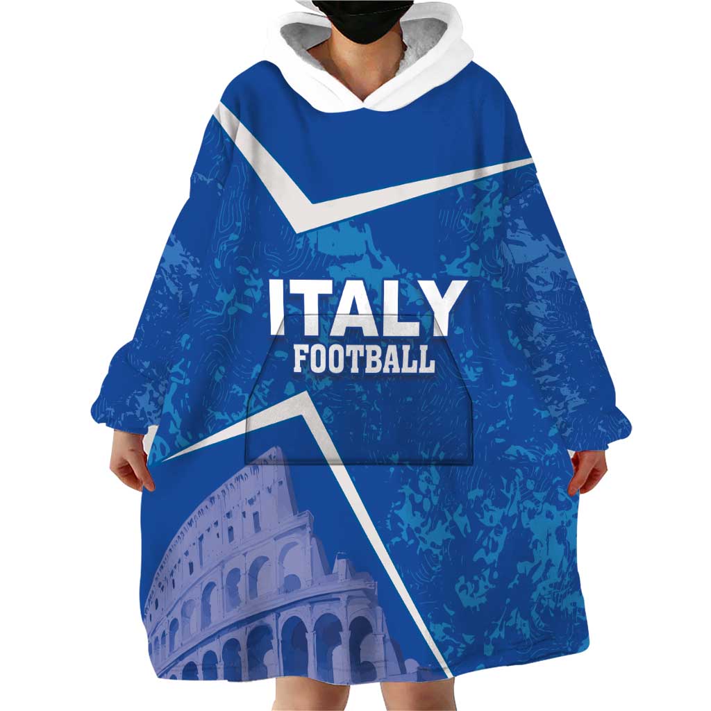 Custom Italy Football Wearable Blanket Hoodie With Colosseum - Wonder Print Shop