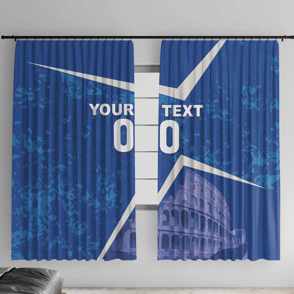 Custom Italy Football Window Curtain With Colosseum - Wonder Print Shop