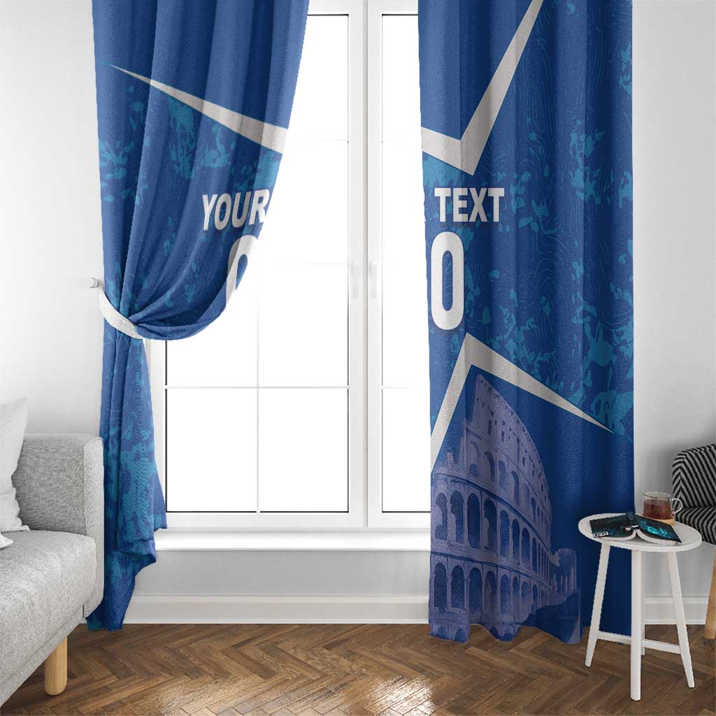 Custom Italy Football Window Curtain With Colosseum - Wonder Print Shop