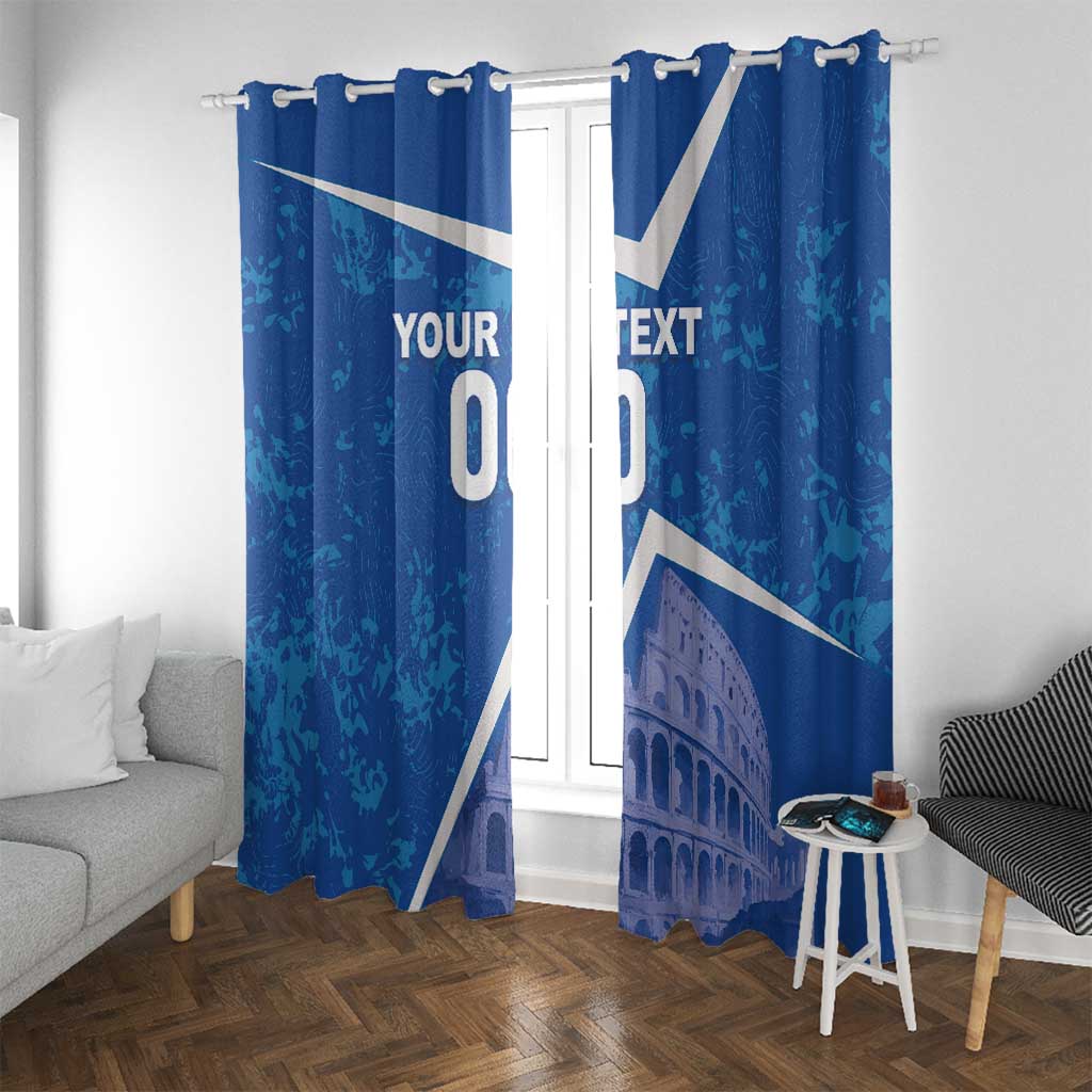 Custom Italy Football Window Curtain With Colosseum - Wonder Print Shop