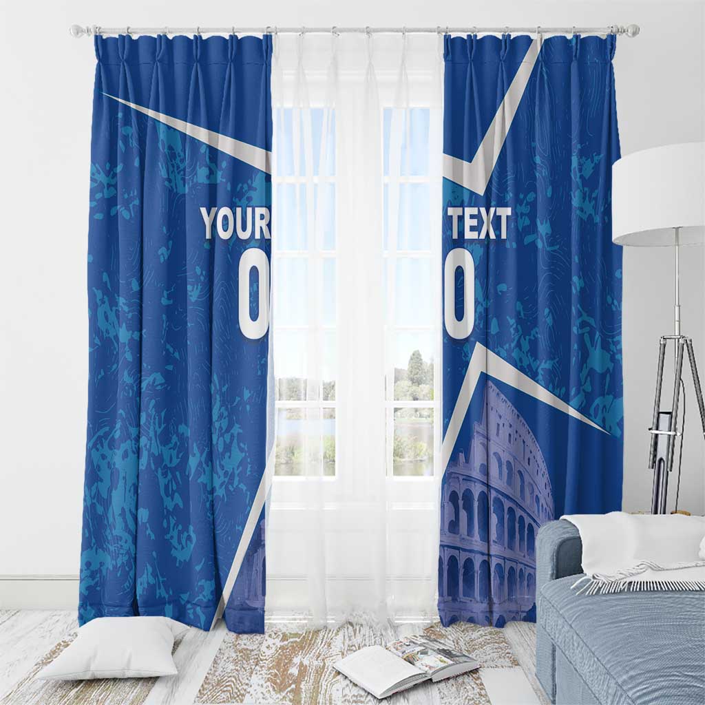 Custom Italy Football Window Curtain With Colosseum - Wonder Print Shop