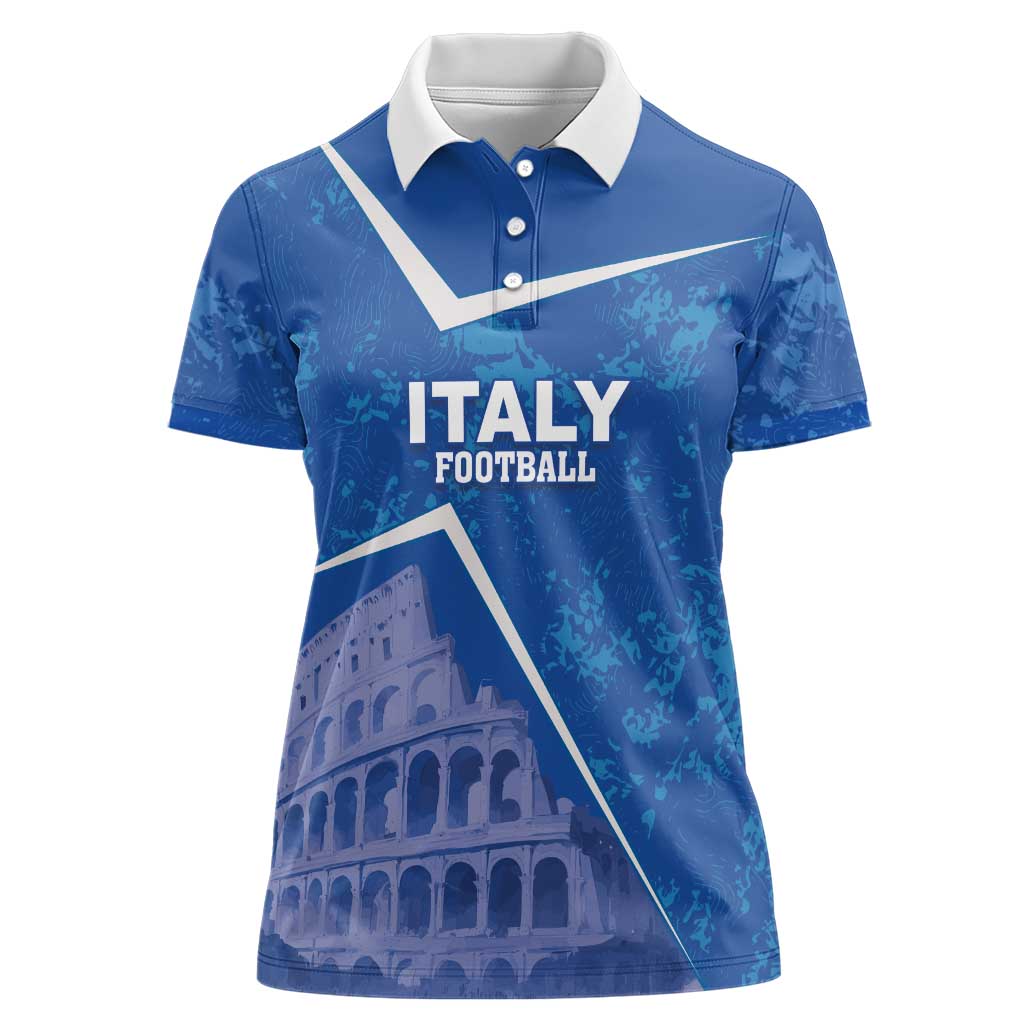 Custom Italy Football Women Polo Shirt With Colosseum - Wonder Print Shop