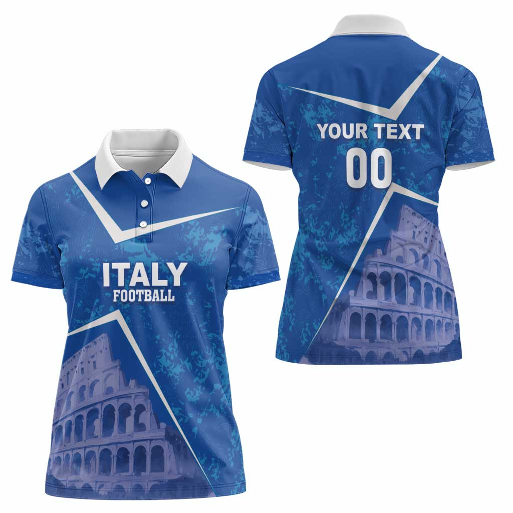 Custom Italy Football Women Polo Shirt With Colosseum - Wonder Print Shop