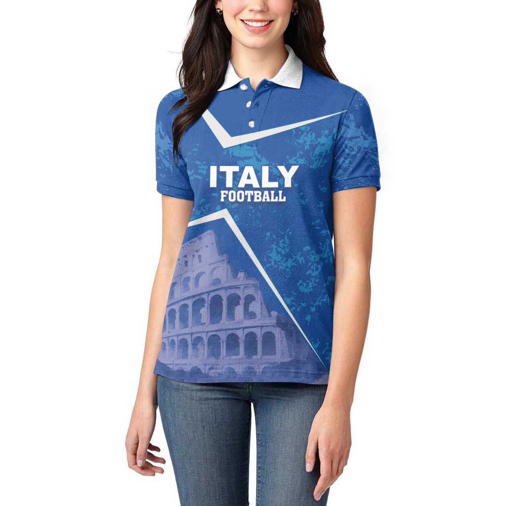 Custom Italy Football Women Polo Shirt With Colosseum - Wonder Print Shop