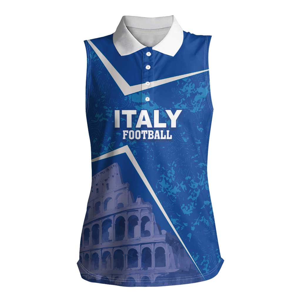 Custom Italy Football Women Sleeveless Polo Shirt With Colosseum - Wonder Print Shop