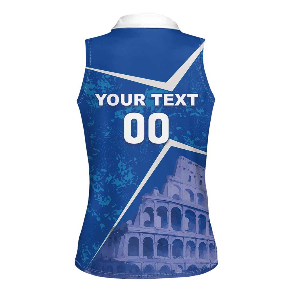 Custom Italy Football Women Sleeveless Polo Shirt With Colosseum - Wonder Print Shop