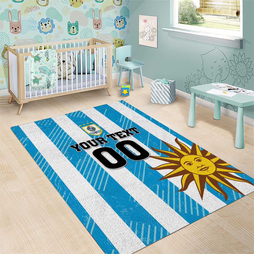 Custom Uruguay Football Area Rug Sol De May - Wonder Print Shop