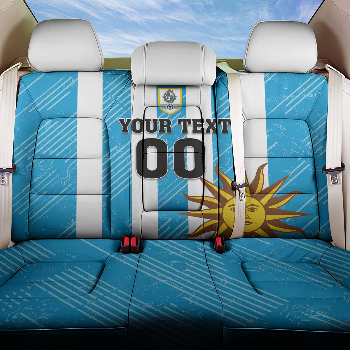 Custom Uruguay Football Back Car Seat Cover Sol De May - Wonder Print Shop