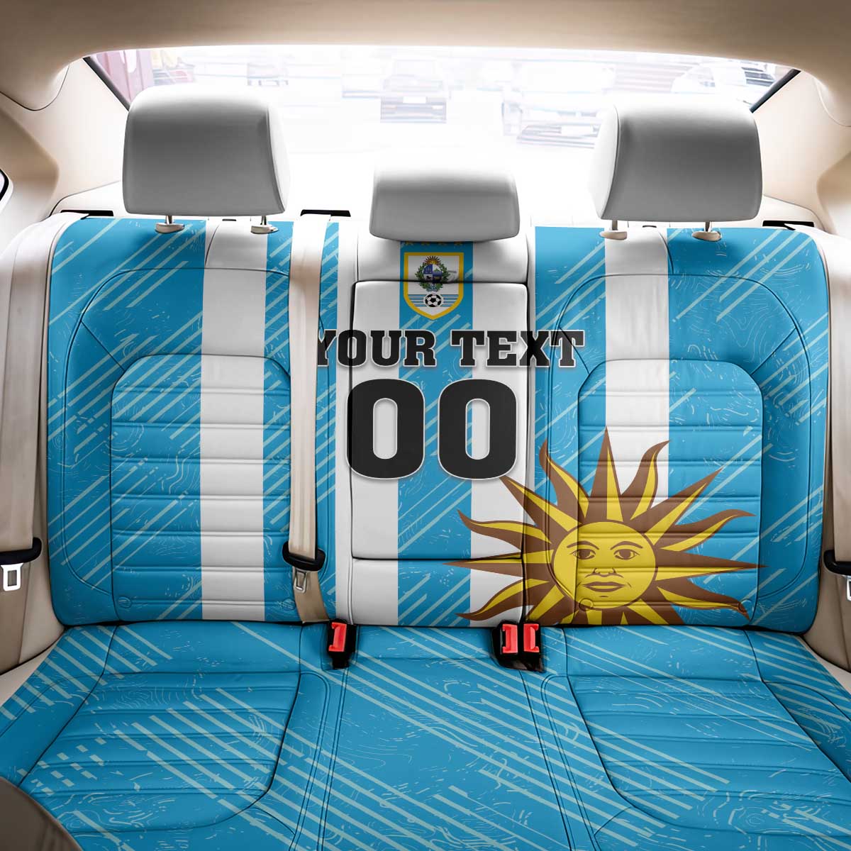 Custom Uruguay Football Back Car Seat Cover Sol De May - Wonder Print Shop