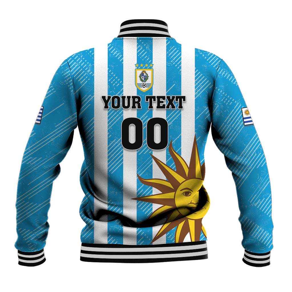 Custom Uruguay Football Baseball Jacket Sol De May - Wonder Print Shop