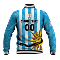 Custom Uruguay Football Baseball Jacket Sol De May - Wonder Print Shop