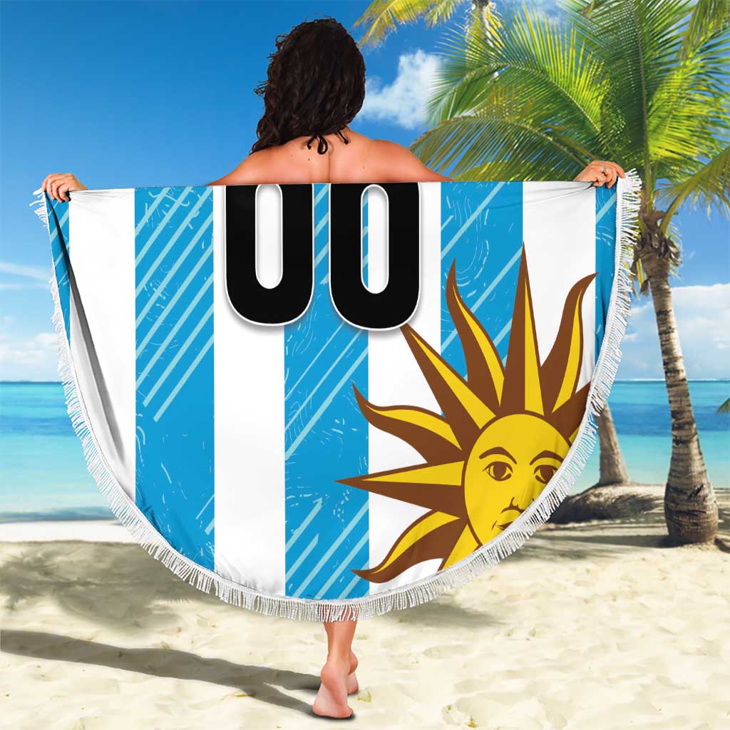 Custom Uruguay Football Beach Blanket Sol De May - Wonder Print Shop