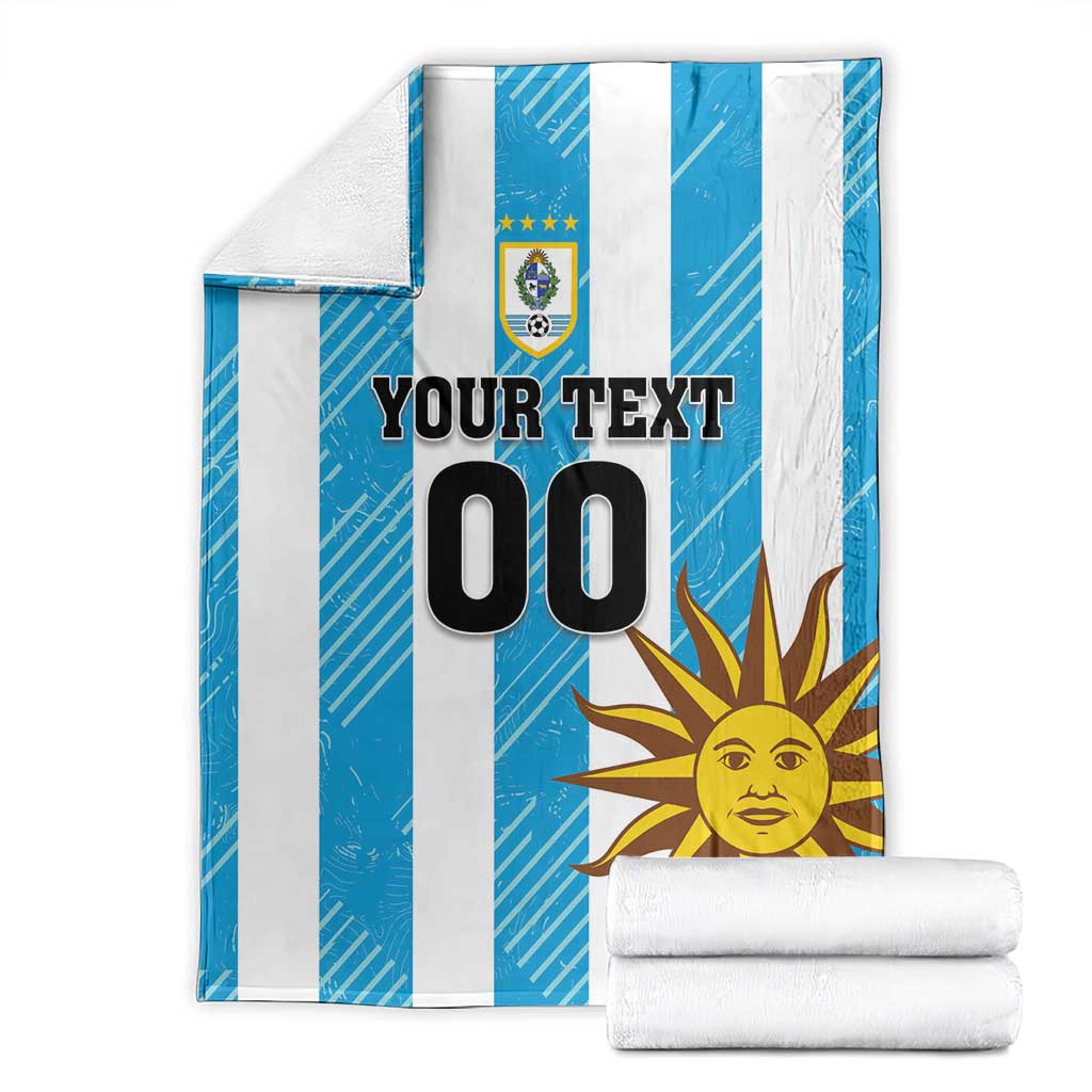 Custom Uruguay Football Blanket Sol De May