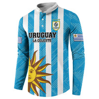 Custom Uruguay Football Button Sweatshirt Sol De May - Wonder Print Shop