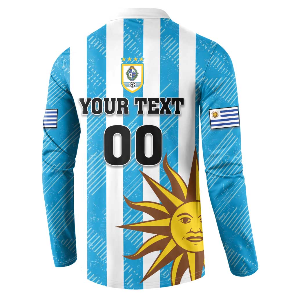 Custom Uruguay Football Button Sweatshirt Sol De May - Wonder Print Shop