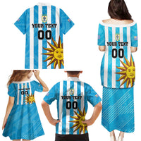 Custom Uruguay Football Family Matching Puletasi and Hawaiian Shirt Sol De May - Wonder Print Shop