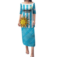 Custom Uruguay Football Family Matching Puletasi and Hawaiian Shirt Sol De May - Wonder Print Shop