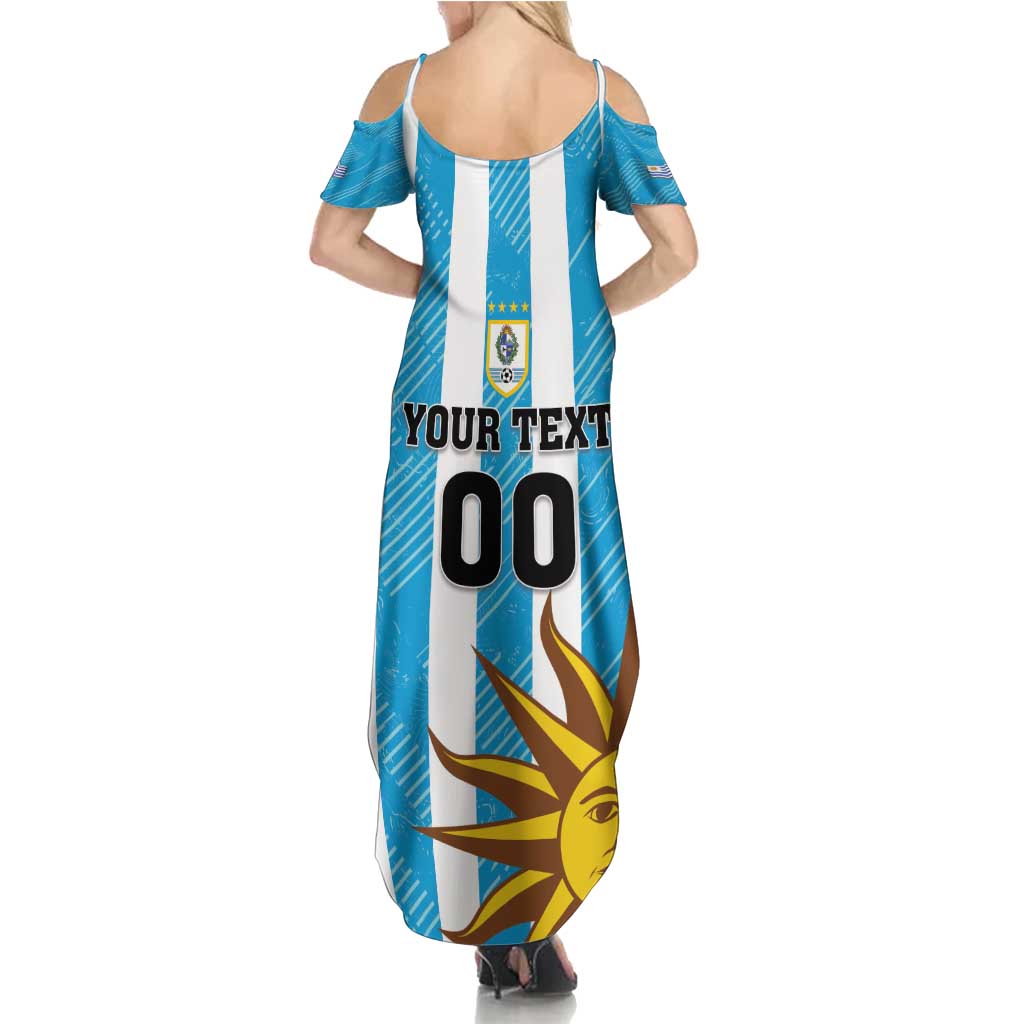 Custom Uruguay Football Family Matching Summer Maxi Dress and Hawaiian Shirt Sol De May - Wonder Print Shop