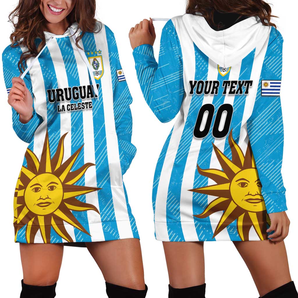 Custom Uruguay Football Hoodie Dress Sol De May - Wonder Print Shop