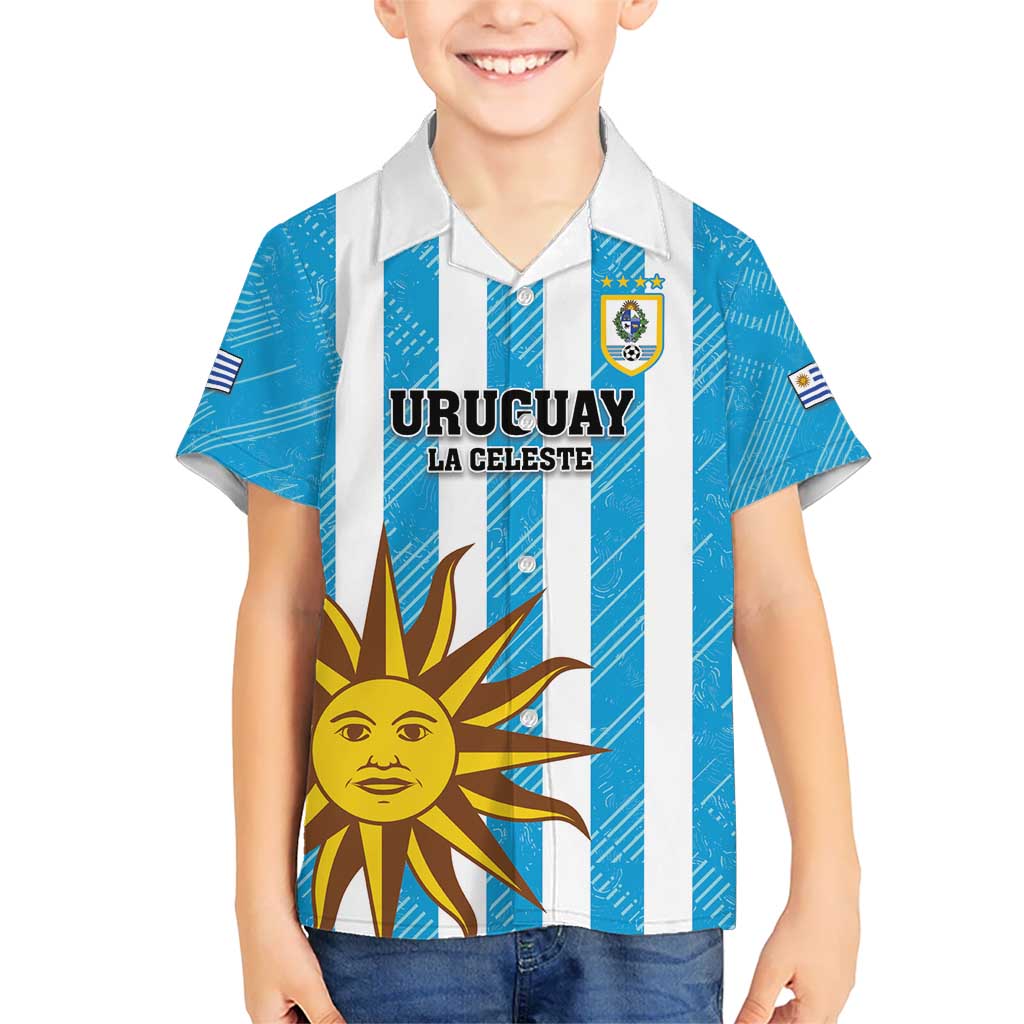 Custom Uruguay Football Kid Hawaiian Shirt Sol De May - Wonder Print Shop