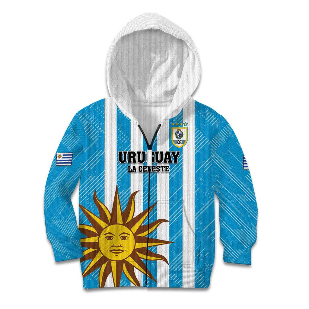 Custom Uruguay Football Kid Hoodie Sol De May - Wonder Print Shop