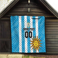 Custom Uruguay Football Quilt Sol De May - Wonder Print Shop