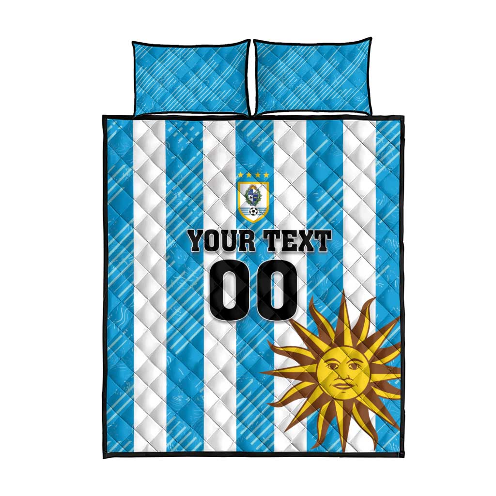 Custom Uruguay Football Quilt Bed Set Sol De May - Wonder Print Shop