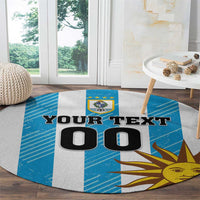 Custom Uruguay Football Round Carpet Sol De May