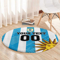 Custom Uruguay Football Round Carpet Sol De May