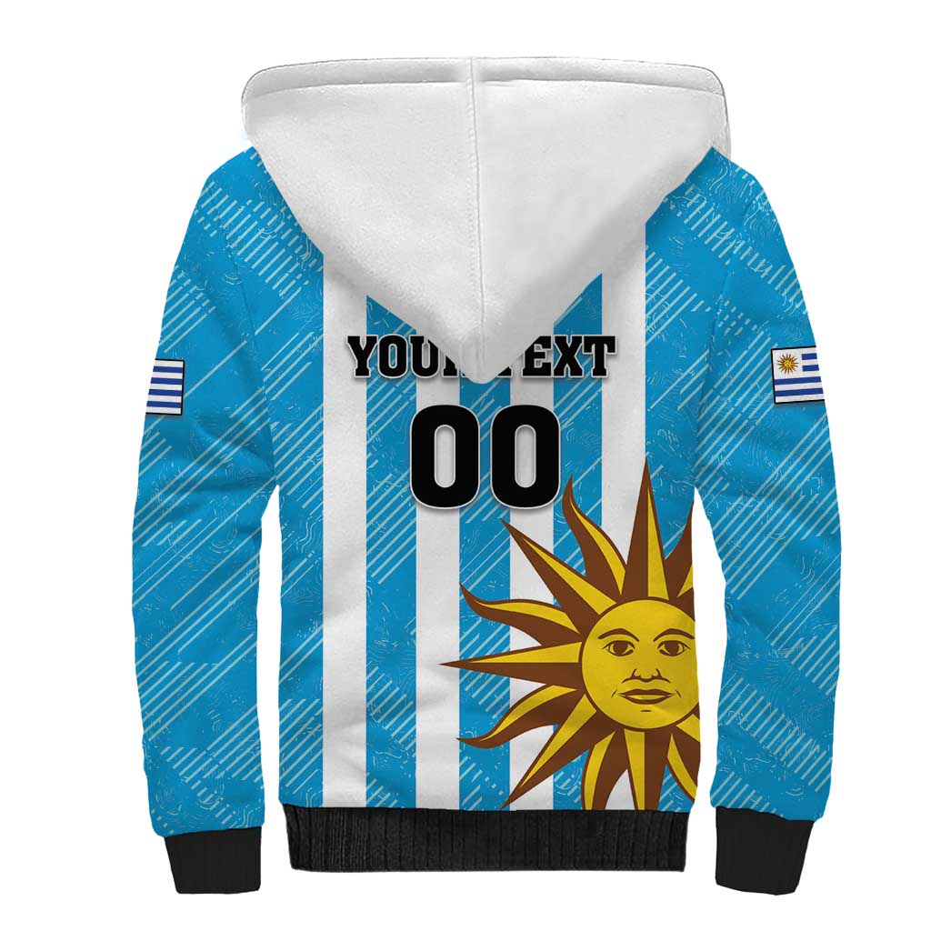 Custom Uruguay Football Sherpa Hoodie Sol De May - Wonder Print Shop