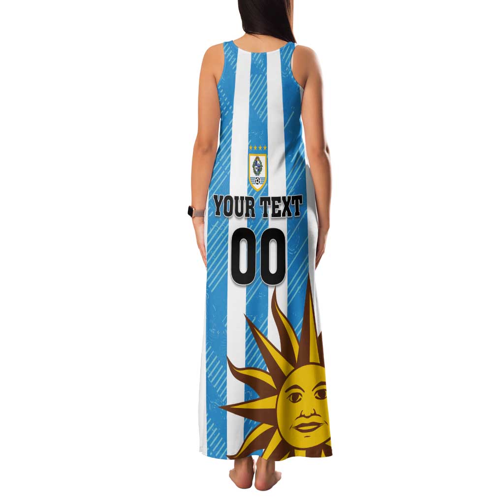 Custom Uruguay Football Tank Maxi Dress Sol De May - Wonder Print Shop