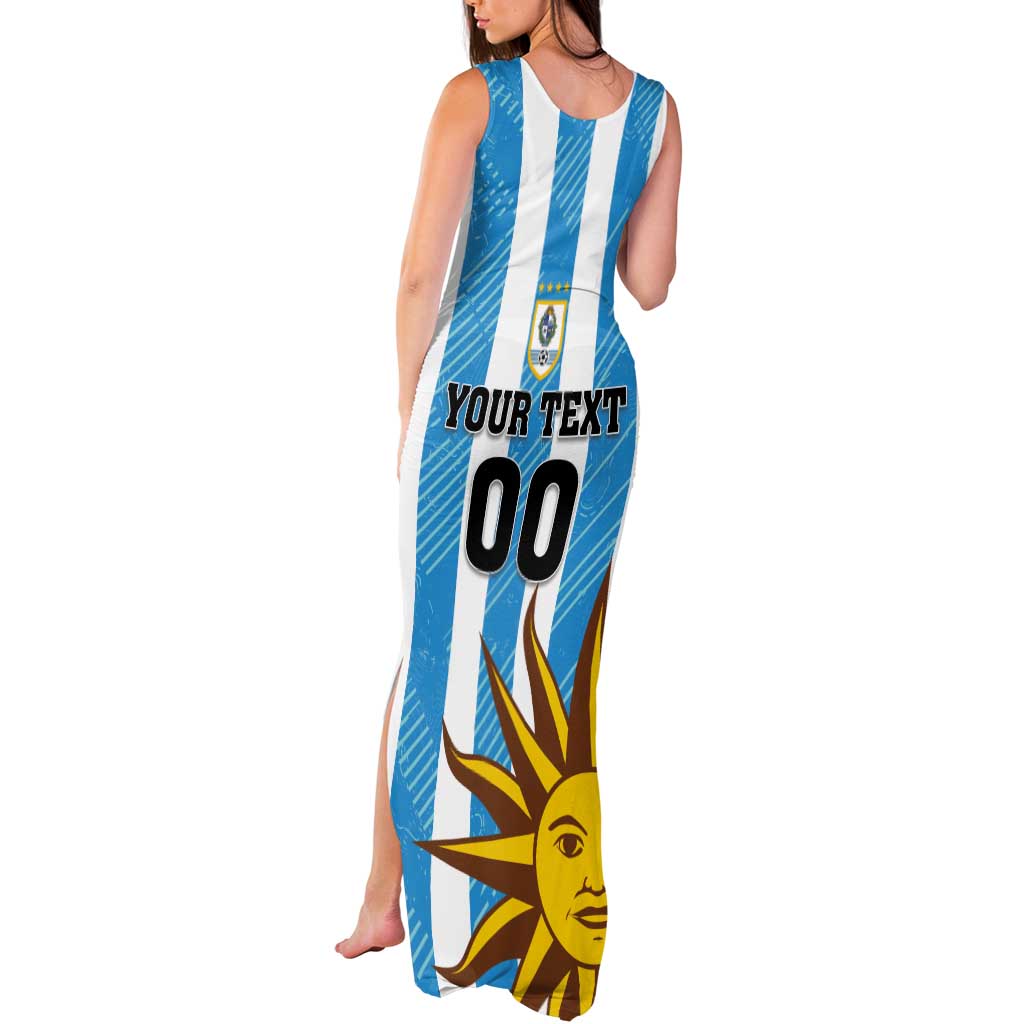 Custom Uruguay Football Tank Maxi Dress Sol De May - Wonder Print Shop