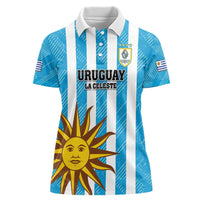 Custom Uruguay Football Women Polo Shirt Sol De May - Wonder Print Shop