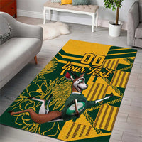 Custom South Africa Rugby Area Rug Springboks With Protea Cynaroides - Wonder Print Shop
