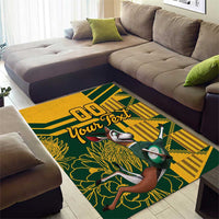 Custom South Africa Rugby Area Rug Springboks With Protea Cynaroides - Wonder Print Shop