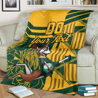 Custom South Africa Rugby Blanket Springboks With Protea Cynaroides