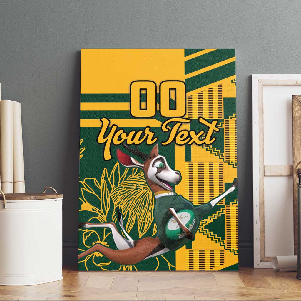 Custom South Africa Rugby Canvas Wall Art Springboks With Protea Cynaroides - Wonder Print Shop