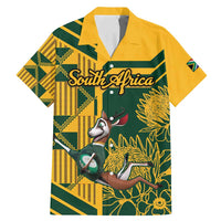 Custom South Africa Rugby Family Matching Mermaid Dress and Hawaiian Shirt Springboks With Protea Cynaroides - Wonder Print Shop