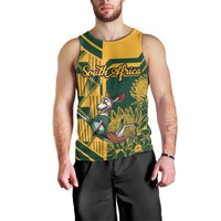 Custom South Africa Rugby Men Tank Top Springboks With Protea Cynaroides - Wonder Print Shop
