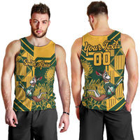 Custom South Africa Rugby Men Tank Top Springboks With Protea Cynaroides - Wonder Print Shop