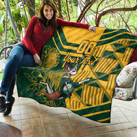 Custom South Africa Rugby Quilt Springboks With Protea Cynaroides - Wonder Print Shop