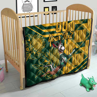 Custom South Africa Rugby Quilt Springboks With Protea Cynaroides - Wonder Print Shop