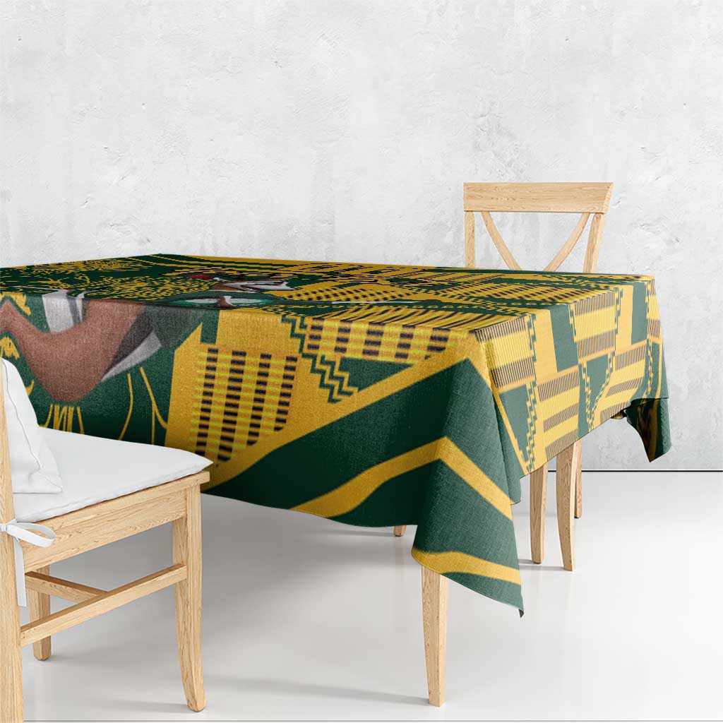 Custom South Africa Rugby Tablecloth Springboks With Protea Cynaroides - Wonder Print Shop
