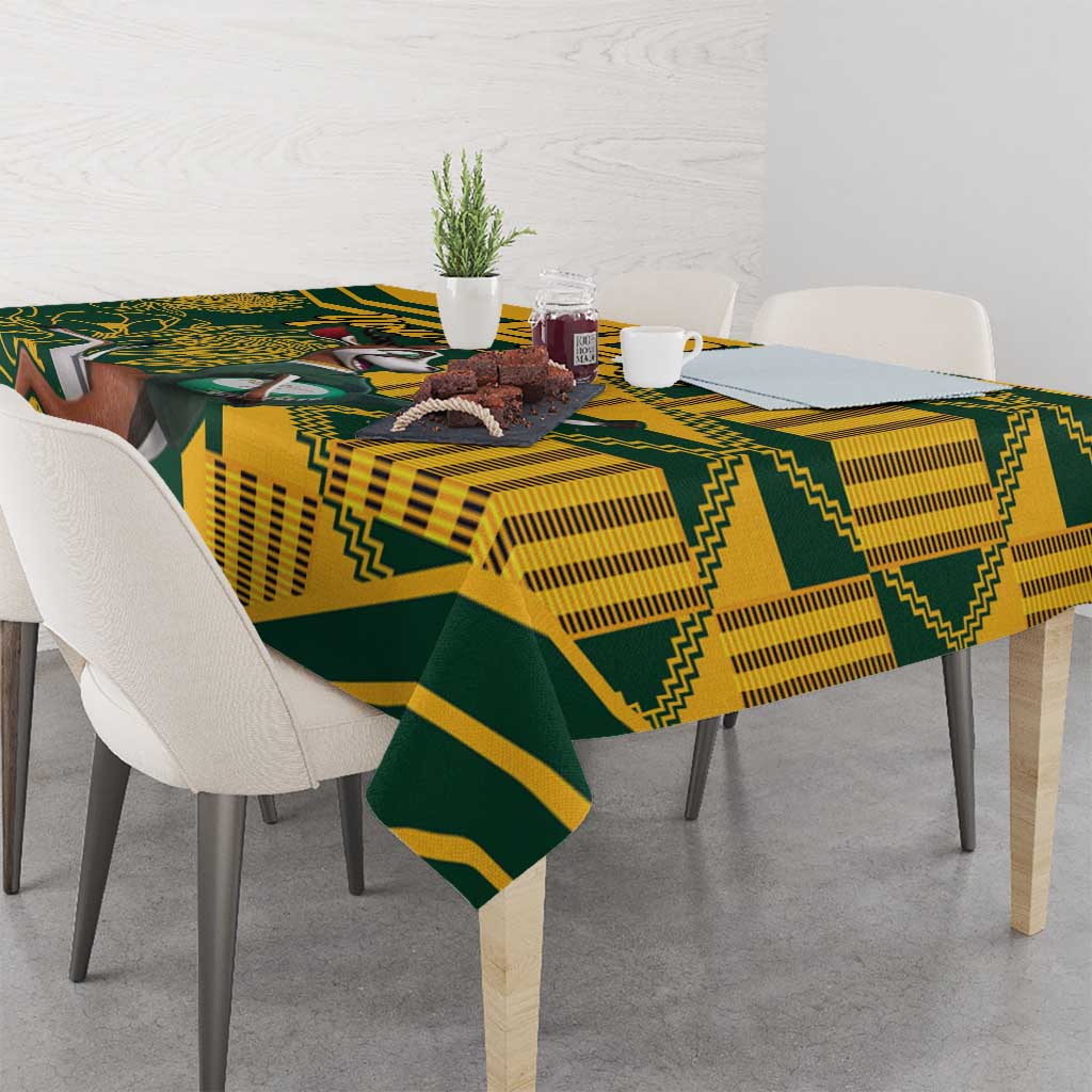 Custom South Africa Rugby Tablecloth Springboks With Protea Cynaroides - Wonder Print Shop