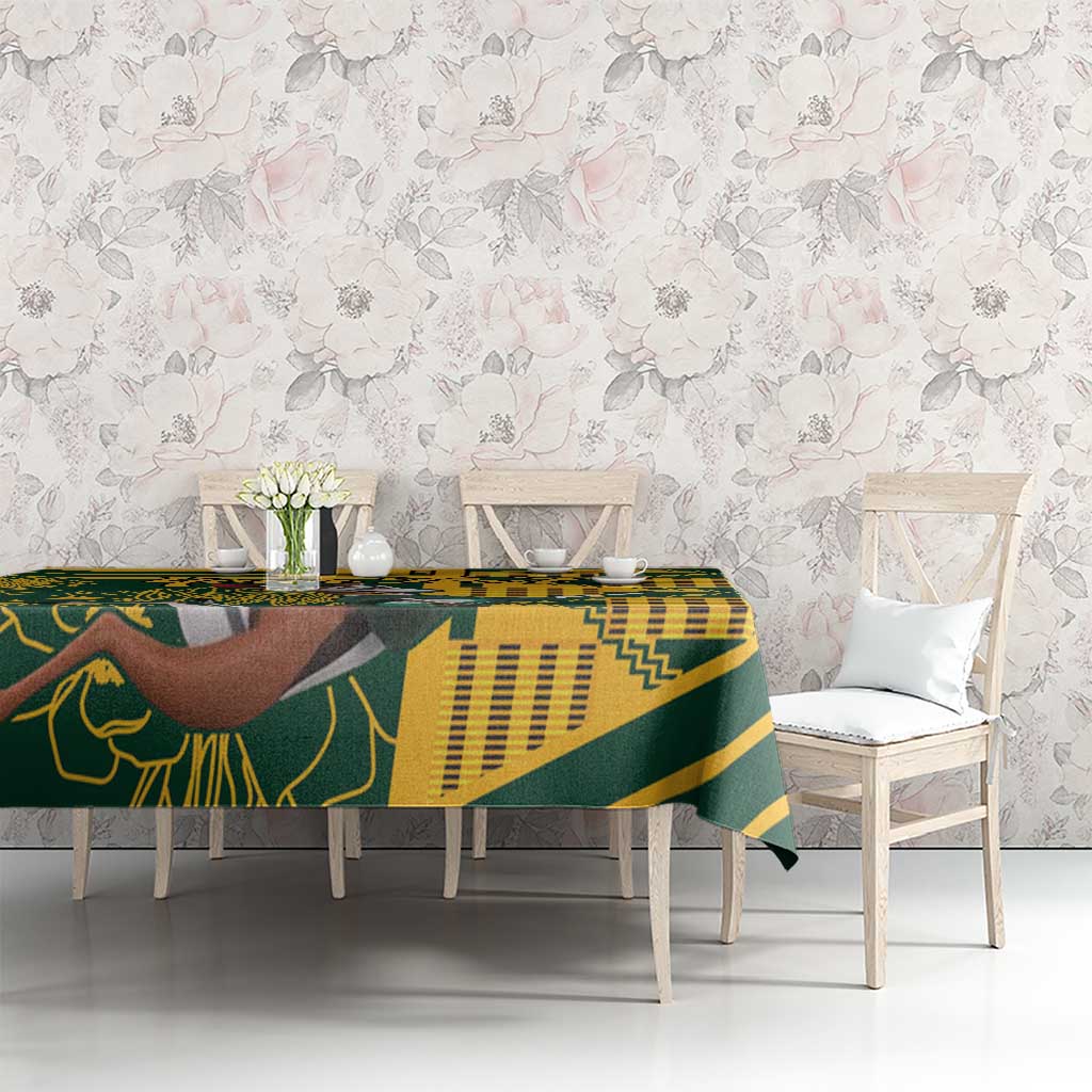 Custom South Africa Rugby Tablecloth Springboks With Protea Cynaroides - Wonder Print Shop