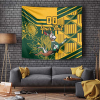 Custom South Africa Rugby Tapestry Springboks With Protea Cynaroides - Wonder Print Shop
