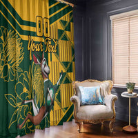 Custom South Africa Rugby Window Curtain Springboks With Protea Cynaroides - Wonder Print Shop