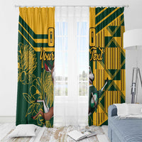 Custom South Africa Rugby Window Curtain Springboks With Protea Cynaroides - Wonder Print Shop