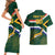 Custom South Africa Rugby Couples Matching Short Sleeve Bodycon Dress and Hawaiian Shirt Springboks Mascot African Pattern - Wonder Print Shop